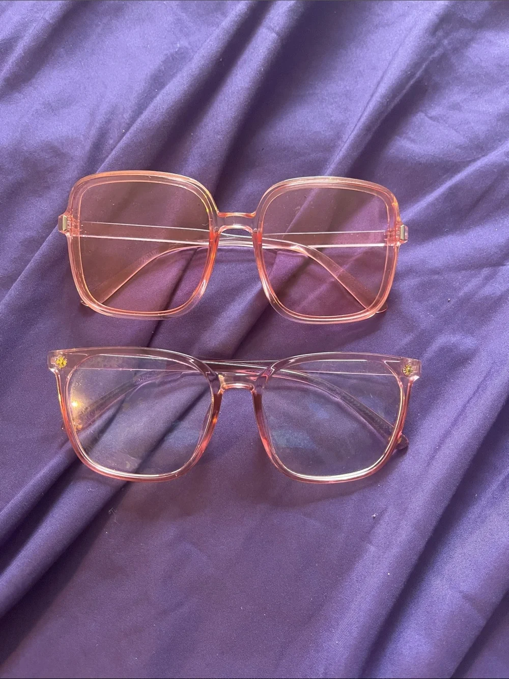 Transparent Pink Square & Rounded Frame Glasses - Stylish Women's Accessories